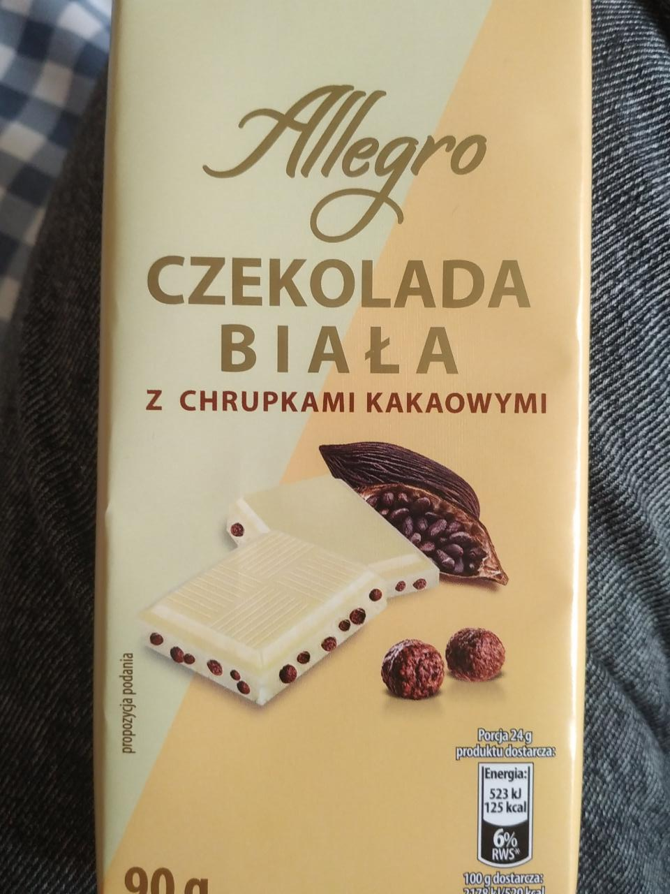 Фото - Шоколад білий з какао-чіпсами Allegro