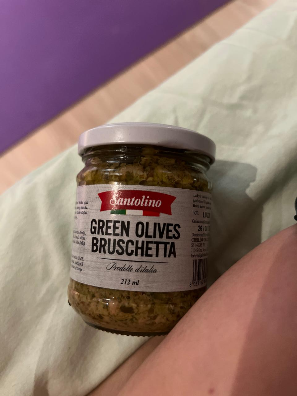 Фото - Брускетта з зелених оливок Santolino green olives bruschetta