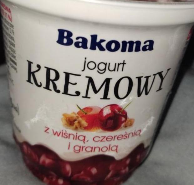 Фото - Вершковий йогурт з вишнею, черешнею та гранолою Bakoma