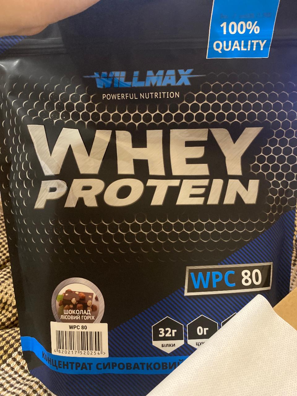 Фото - Протеїн зі смаком шоколад-лісовий горіх Whey Protein WPC 80 Willmax