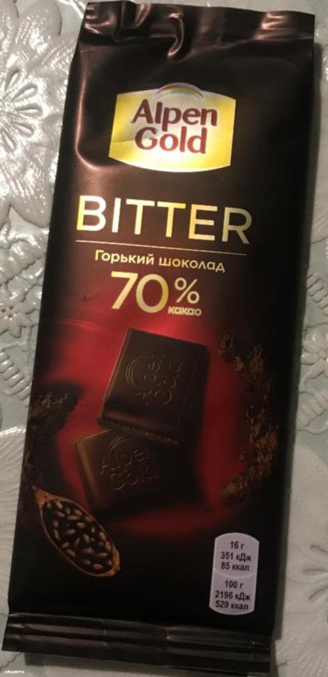 Фото - Шоколад Bitter гіркий 70% какао Alpen Gold