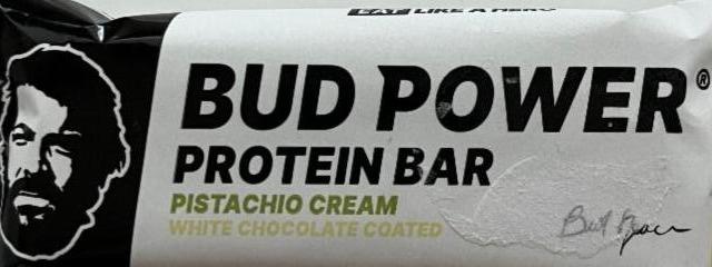 Фото - Baton proteinowy bez słodzików Pistacje & Biała Czekolada Bud Power