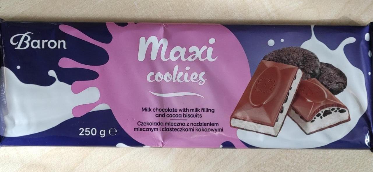 Фото - Шоколад молочний з молочною начинкою та шоколадними шматочками Maxi Cookies Baron