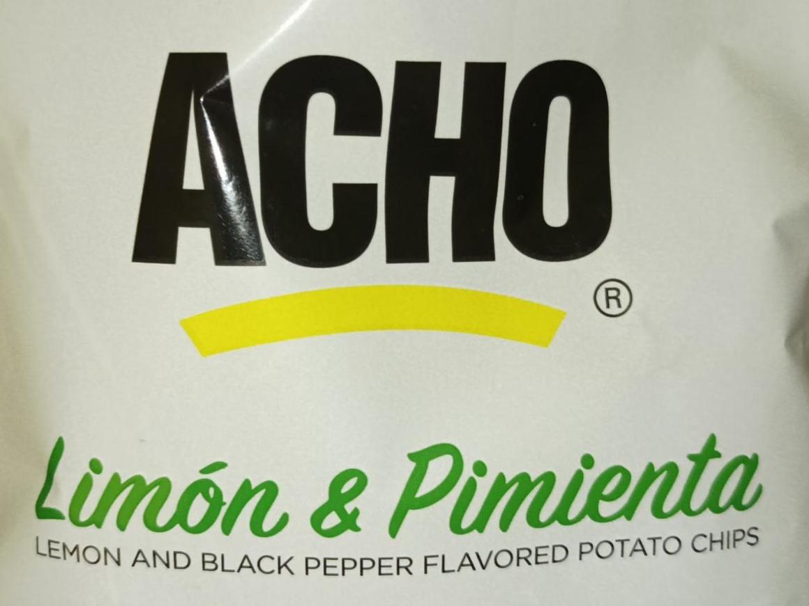 Фото - Чіпси картопляні зі смаком лимона та перцю Acho