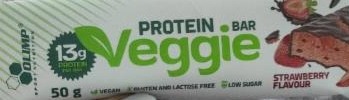 Фото - Веганський протеїновий батончик без соєвого білка полуничного смаку Olimp Veggie Protein Bar